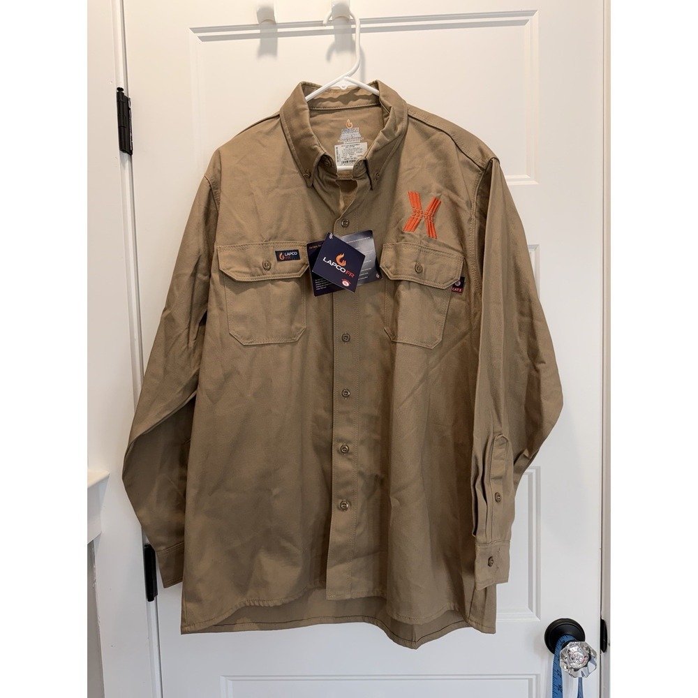 NWT LAPCO FR Flame Resistant Work Shirt - Large Regular Heavy Duty Industrial